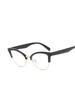 Fashion Cat Eye Shape Plain Eyeglasses for Women Pc Frame Eyeglasses for Party Eyeglasses Metal Half Framed Glasses Clear Lens Eyeglasses