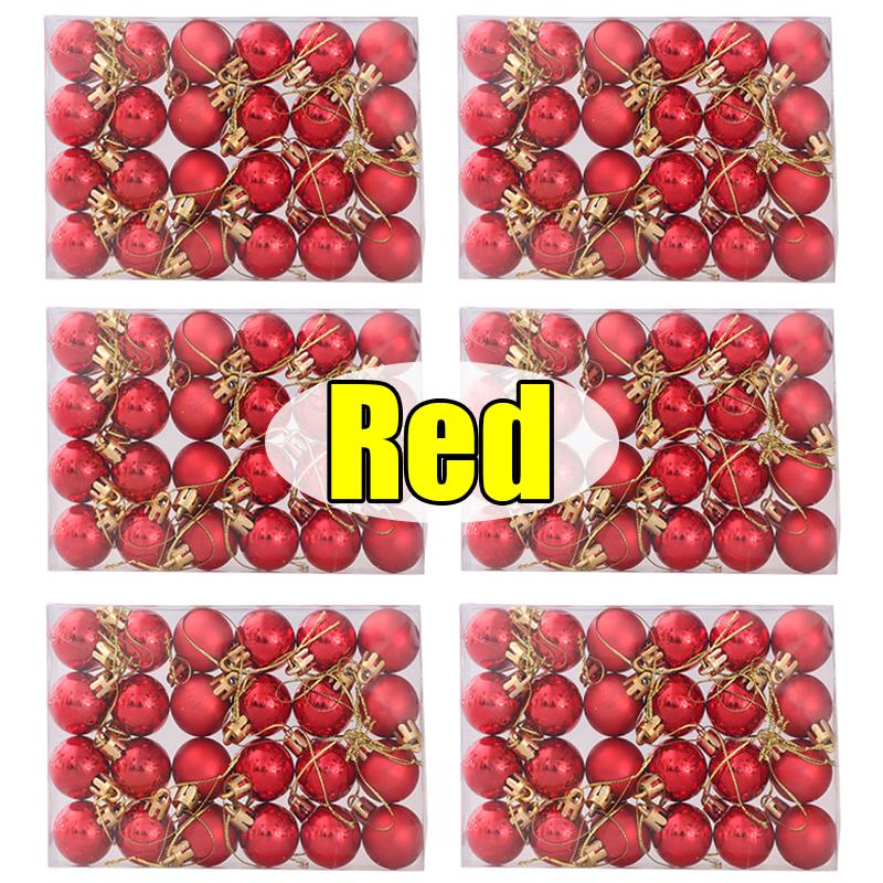 24pcs/box Mini Electroplated Christmas Balls Ornaments Xmas Tree Pendant Decoration Hanging Ball Party Home Decor Festival Gifts