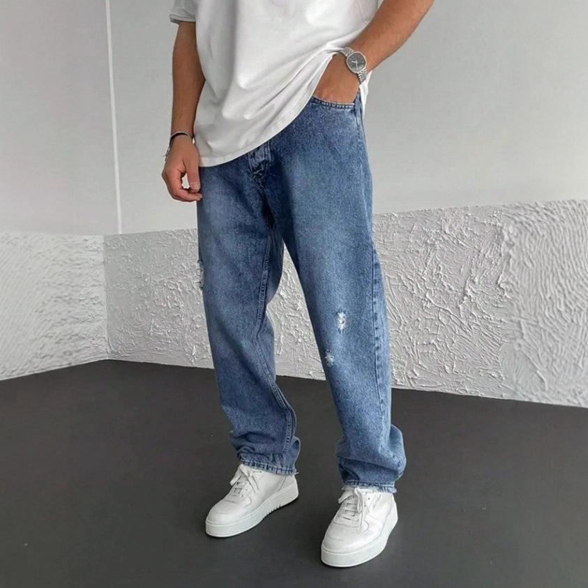 Men's Solid Color Casual Jeans