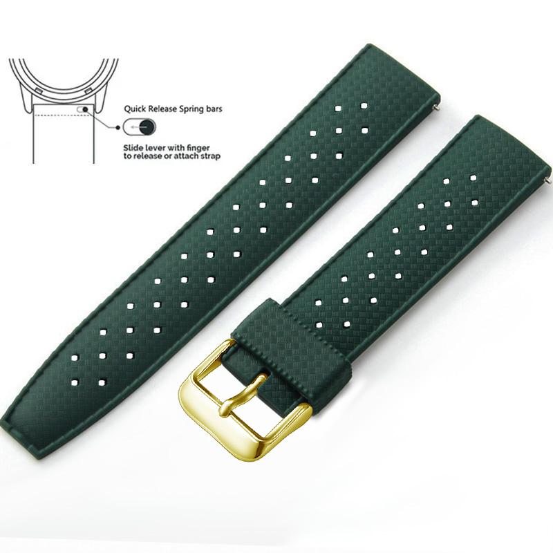 Tropical Silicone Watch Band Quick Release Watch Band 18mm 20mm 22mm Rubber Tropic Smart Watch Strap Waterpfroof Muti-Color