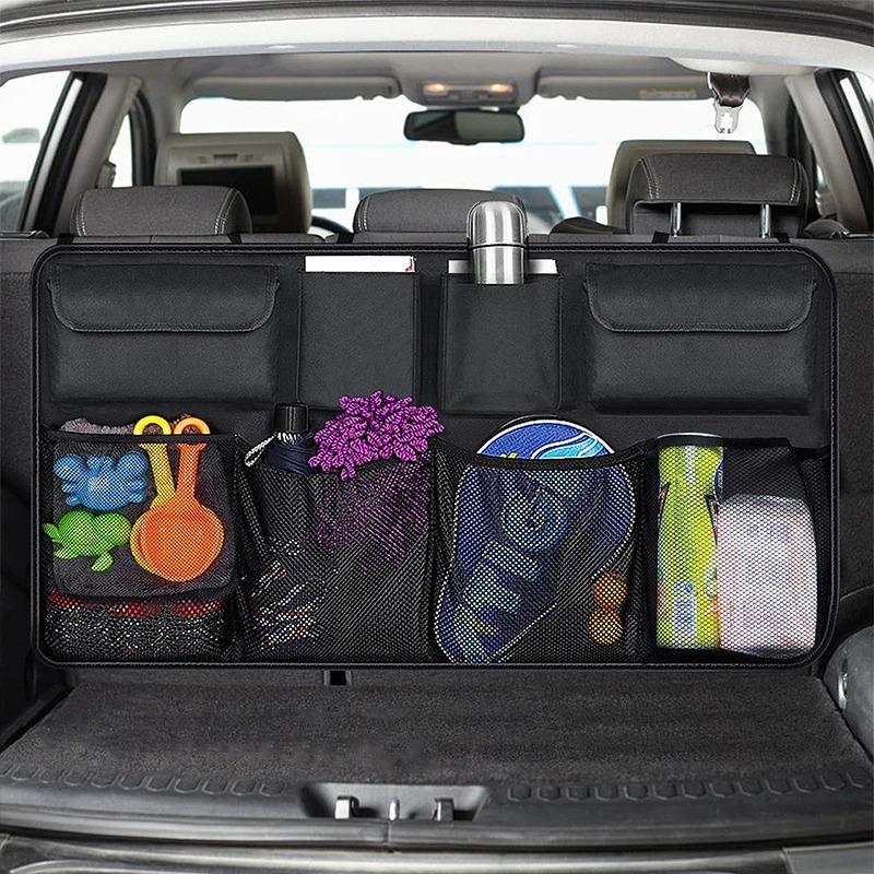 Oxford fabric Car Trunk Organizer Automatic Storage Bag SUV Car Rear Seat Backrest Hanging Bags Net Bags Travel Storage Bag Accessories