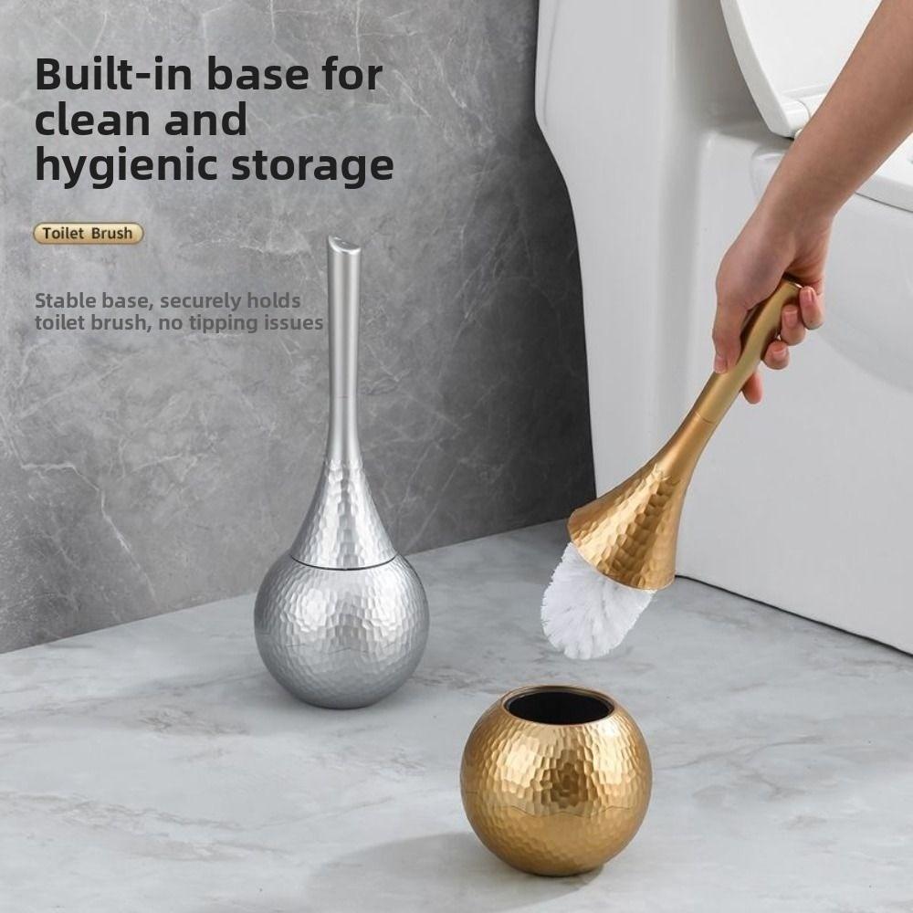 Leichtes Luxus Toilettenbürsten-Set Abnehmbarer Kopf Exquisiter Vertikaler Toilettenbürstenhalter Ergonomisch Kratzfest