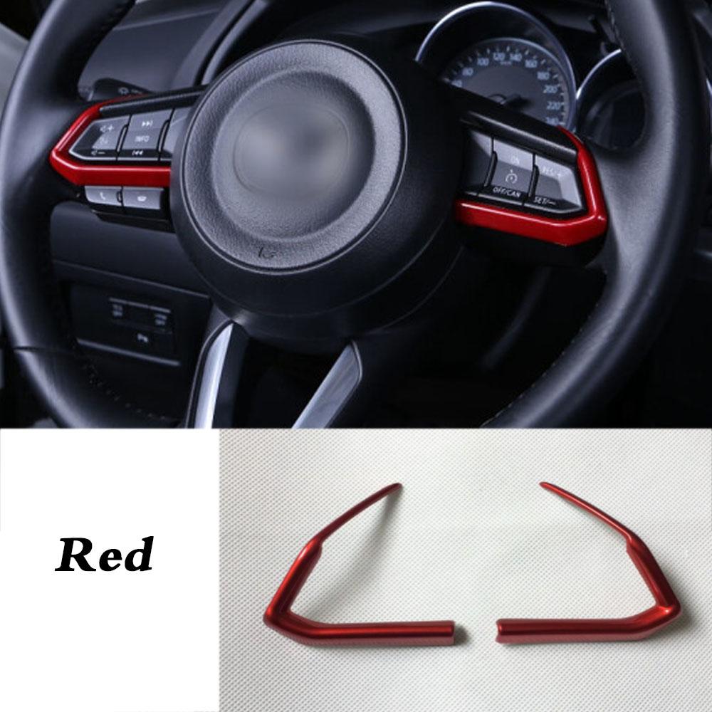 For Mazda CX-8 CX8 2016 2017 2018    Car Sticker Ornament Inner Steering Wheel Interior Kit Trim Frame Cover Parts