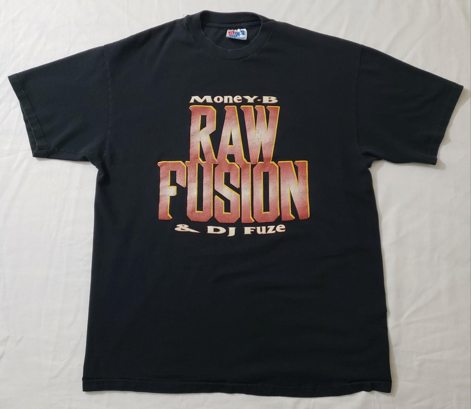 Vintage 90s Money B & DJ Fuze Raw Fusion T-Shirt Sz Large Rap Tee Hip Hop Tupac XL
