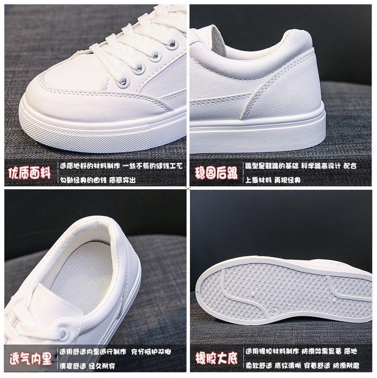 Summer Breathable Leather Surface Lightweight Student Sneakers Flat Bottom Women's Versatile Running Shoes Board Women