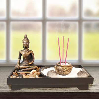 Buddha Statue Kerzenhalter Romantisches Ornament Spa Yoga Schönheitsstudio Zen Harz Buddha Statue Räuchergefäß Dekoration Heimdekoration