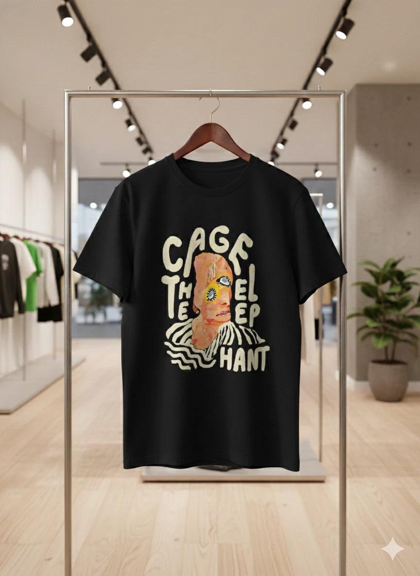 Unisex Adult Casual Music Cage The Elephant Haint Graphic T-Shirt I... XL