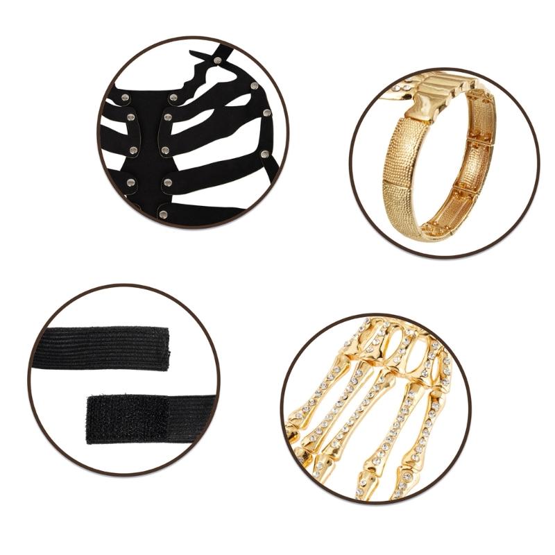 Leather Skeleton Handmade Bone Jewelry Secure Closure Design For Cosplay Event And Gothic Fashion