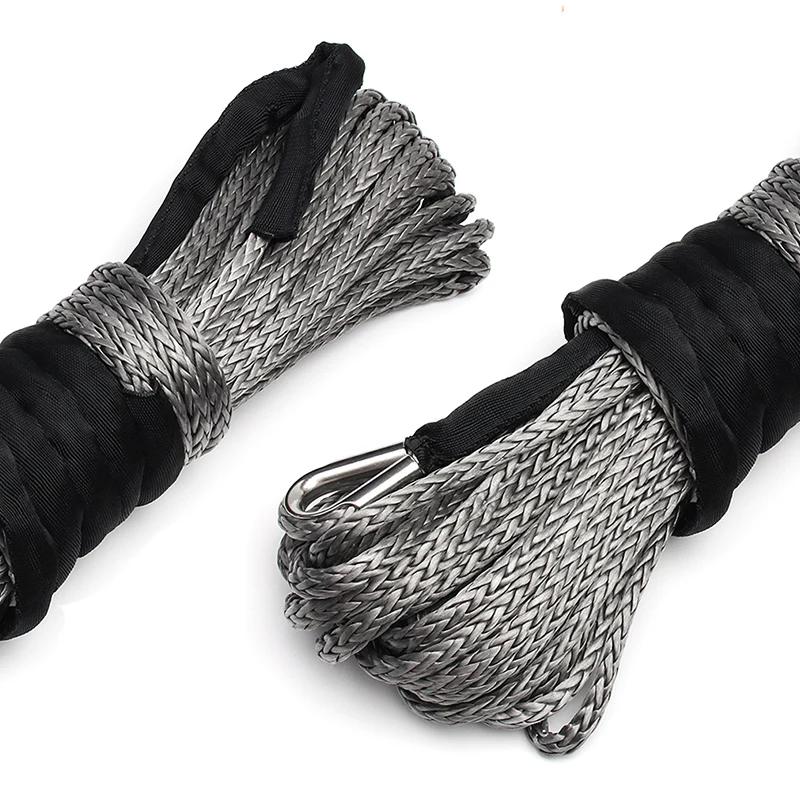 23809LBS Automotive Winch Rope Outdoor Accessories Truck Ship Emergency Replacement Synthetic 10MMX30M Extended and Thickened