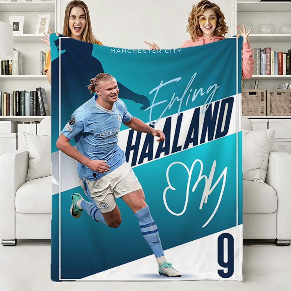 3D E-Erling H-Haaland Fußballstar Weiche Warme Flanelldecke Kunst Für Schlafzimmerwand Wohnzimmer Dekoration Bett Picknick Büro Geschenk