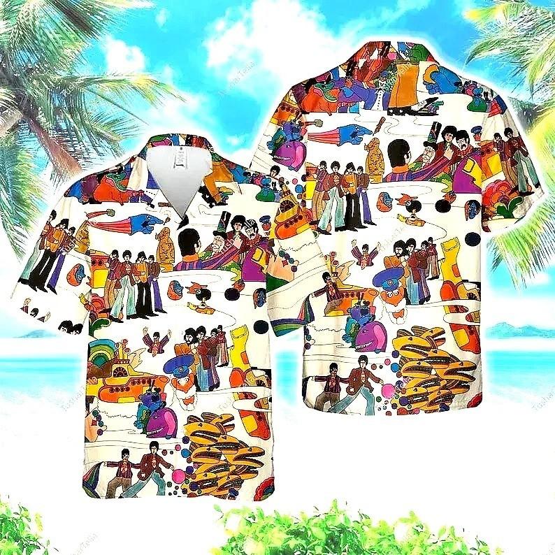 the Beatles Hawaiian Shirt, Yellow Submarine Unisex shirt, Dad Gift Unisex T-Shirt S