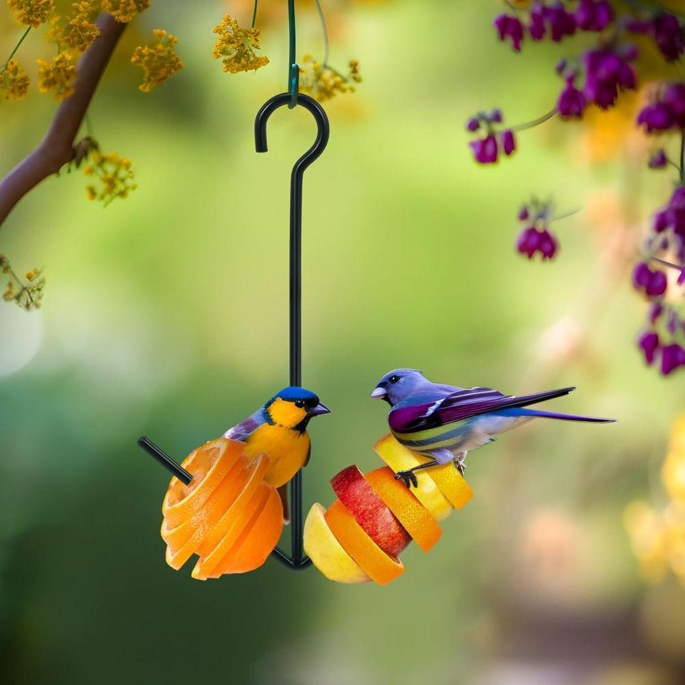 Metal Fruit Bird Feeder Hanging Hook Pet Food Storage Rack Hummingbird Feeder  Yard Porch