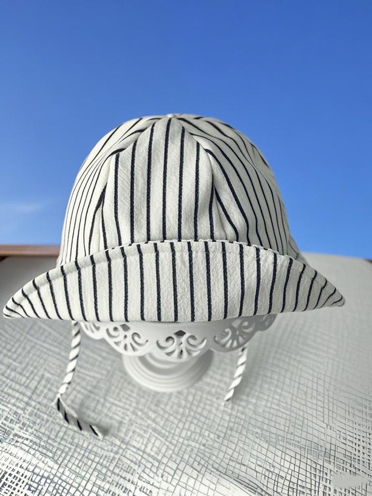 Jungen Kinder Gestreifte Schnürung Fischerhut Mädchen Baby Uni Lässig Sonnenschutzmütze Säugling Baumwollmützen Kind Winddichte Beanie Hüte