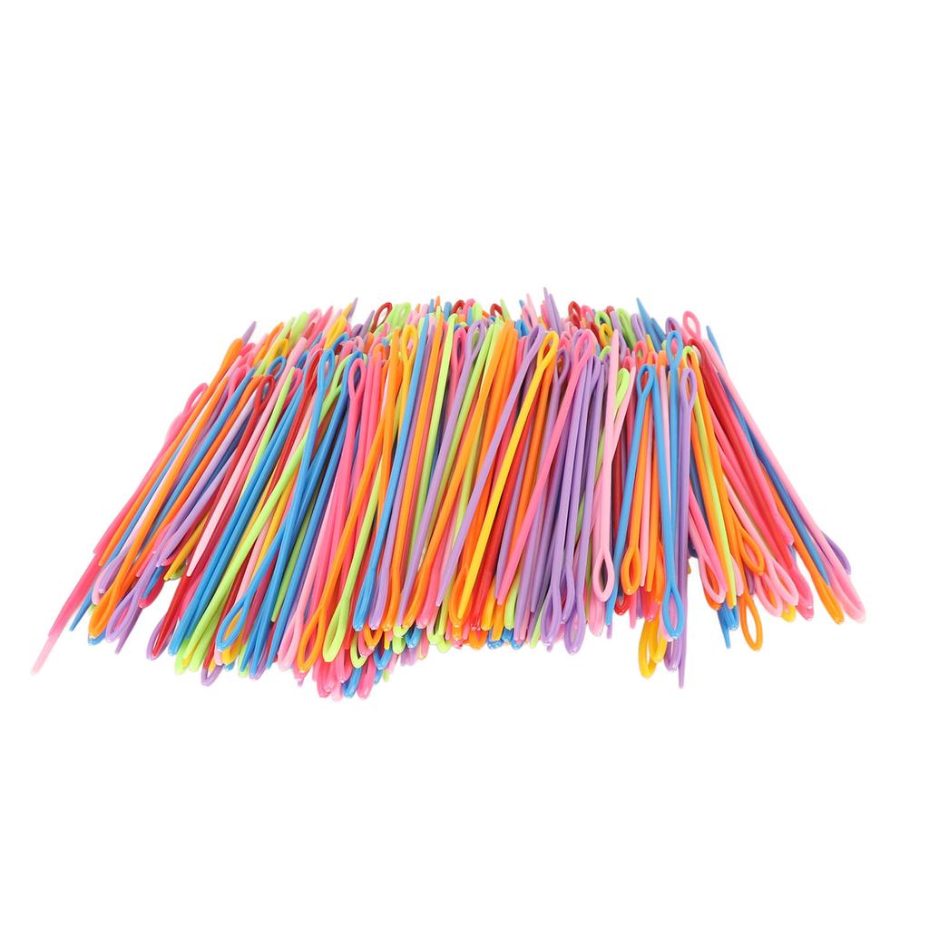 1000Pcs Plastic Sewing Needles 5.9in Long Large Eye Colorful Durable Safety Lacing Needles for DIY Craft Weaving