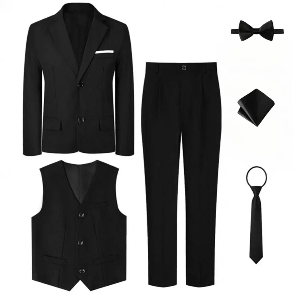 Suits for Boys Kids Wedding Easter Church Tuxedo Teenager School Performance Piano Outfit Set Children Birthday Formal Clothes