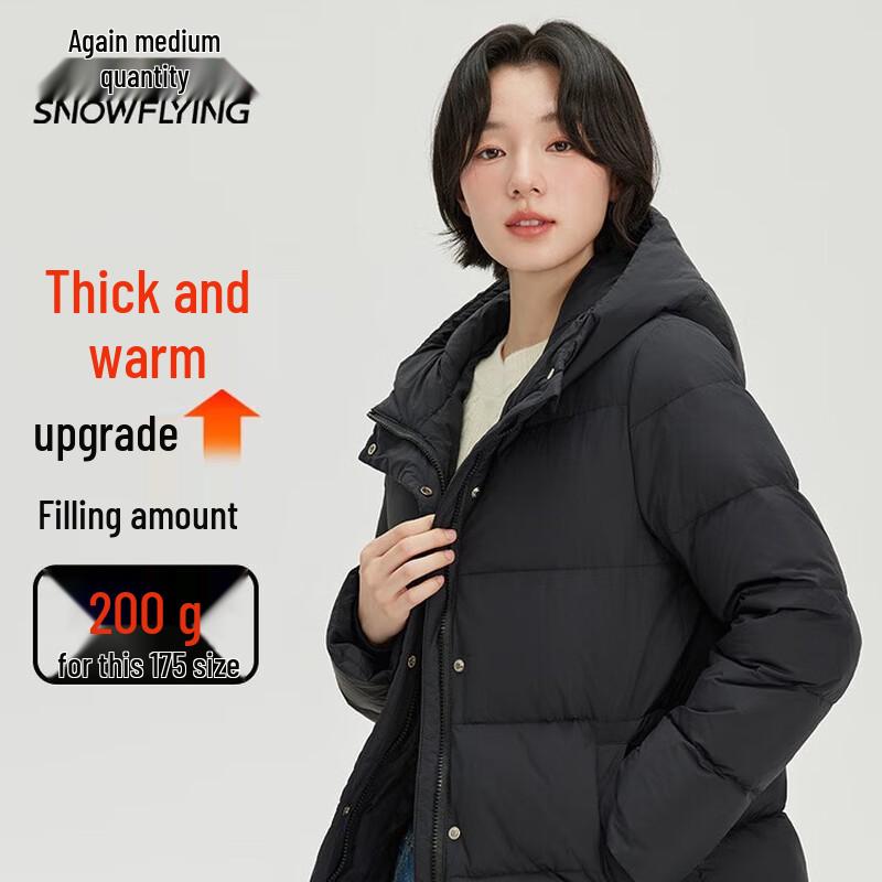 XueZhongFei Women's Hooded Short Down Jacket X40143388F
