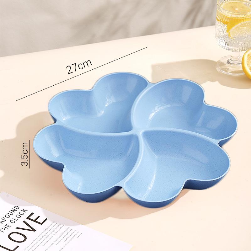 Wheat Straw Creative Lucky Grass Fruit Plate Home Living Room Desktop Grid Candy Box Fruit Snacks Dried Fruit Plate