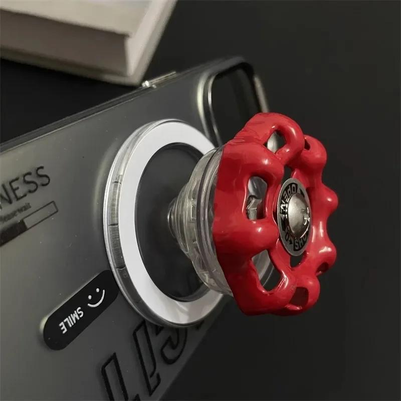 Valve Magnetic Folding Mobile Phone Grip Holder Socket Pocket Support for Magsafe IPhone Mac Safe Ring Finger Expanding Stand