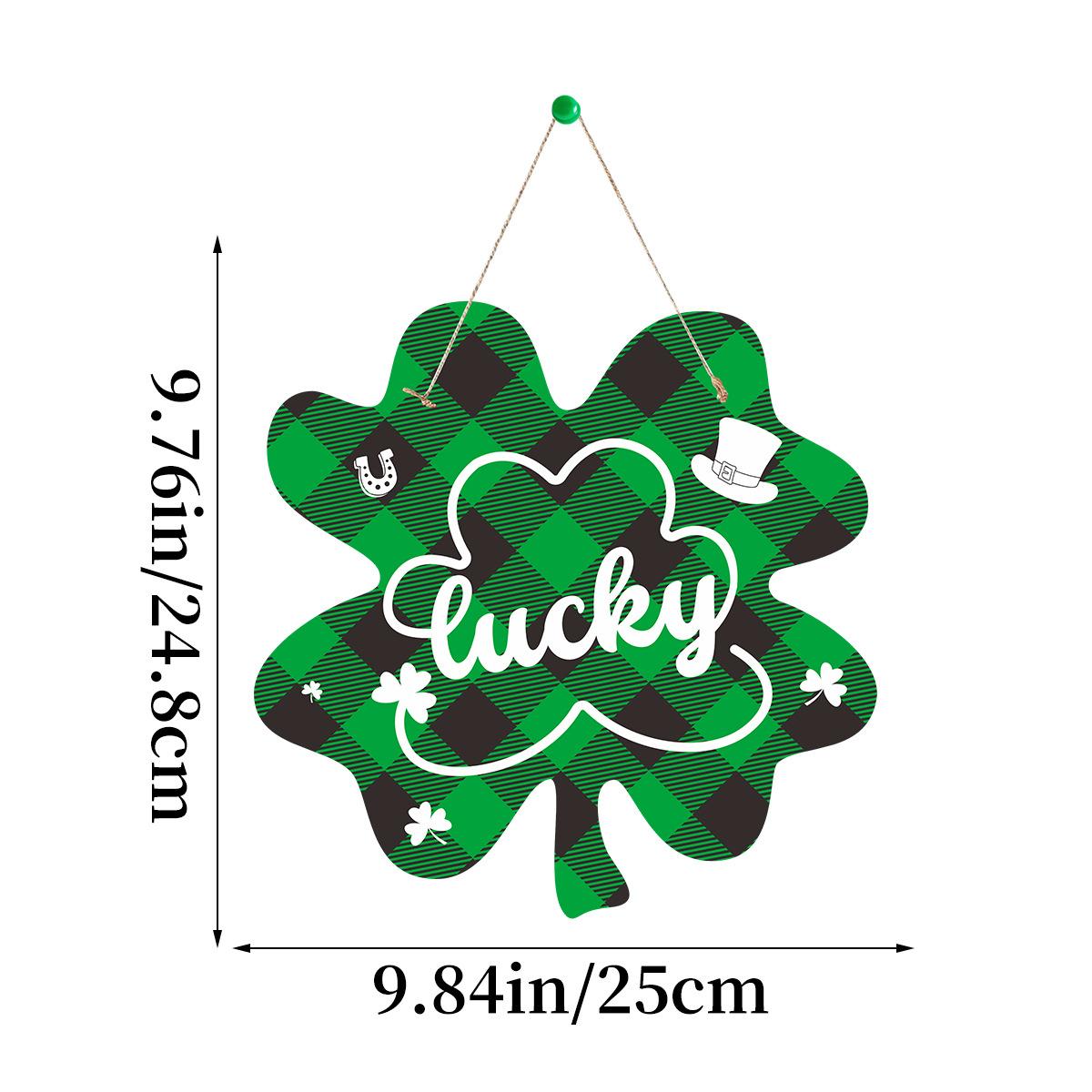 

Irish Festival Lucky Grass Theme Party Porch Decoration Listing Four-Leaf Clover Green Hat Door Plate Customization Irish Festival listing 008