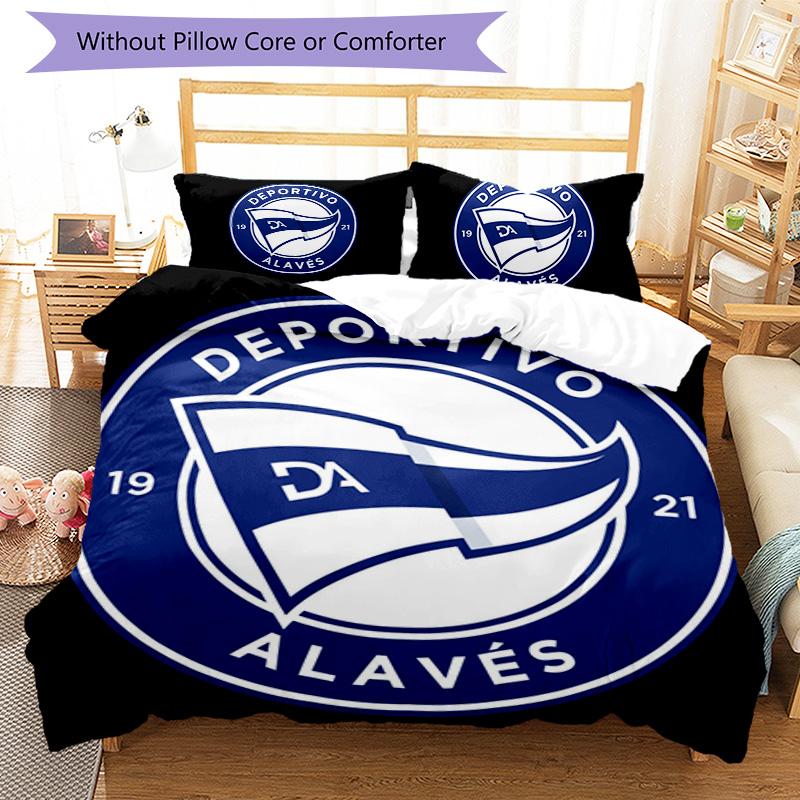 Deportivo Alaves Pattern Bedding,Quilt Set Quilt Cover Pillowcase Home Birthday Gift (1*duvet Cover+2*pillowcase,without Core)