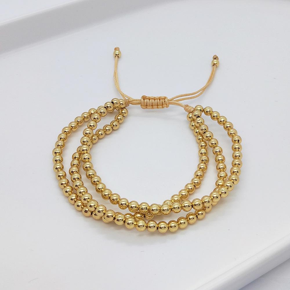 Vintage Copper Metal Multilayer Beaded Bracelet For Women Fashion Boho Chunky Gold Plated Bracelets Jewelry Gifts 2026 New