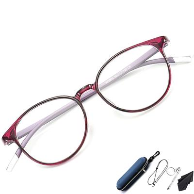 ESAVIA Round Magnifying Boston for Detailed Work and Reading Glass, 1.0-3.5x Magnification, Frame, Ultra-Lightweight, Stylish, Anti-Blue Light,
