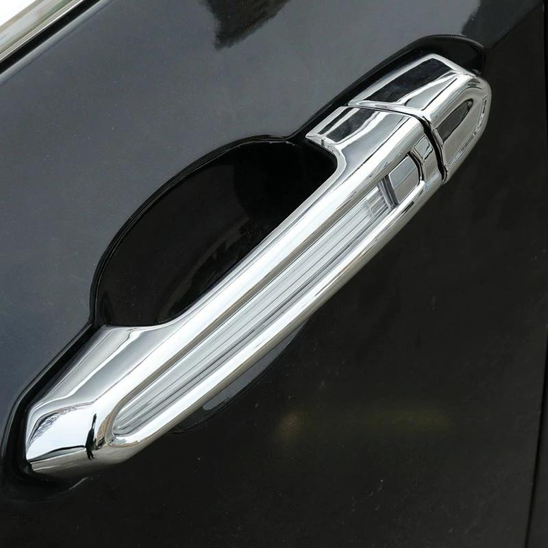 Glossy Black Carbon Fiber Siver Car Door Handle Cover Trim Sticker Styling Accessories For Cadillac XT4 XT5 XT6 CT6 ATS CT5