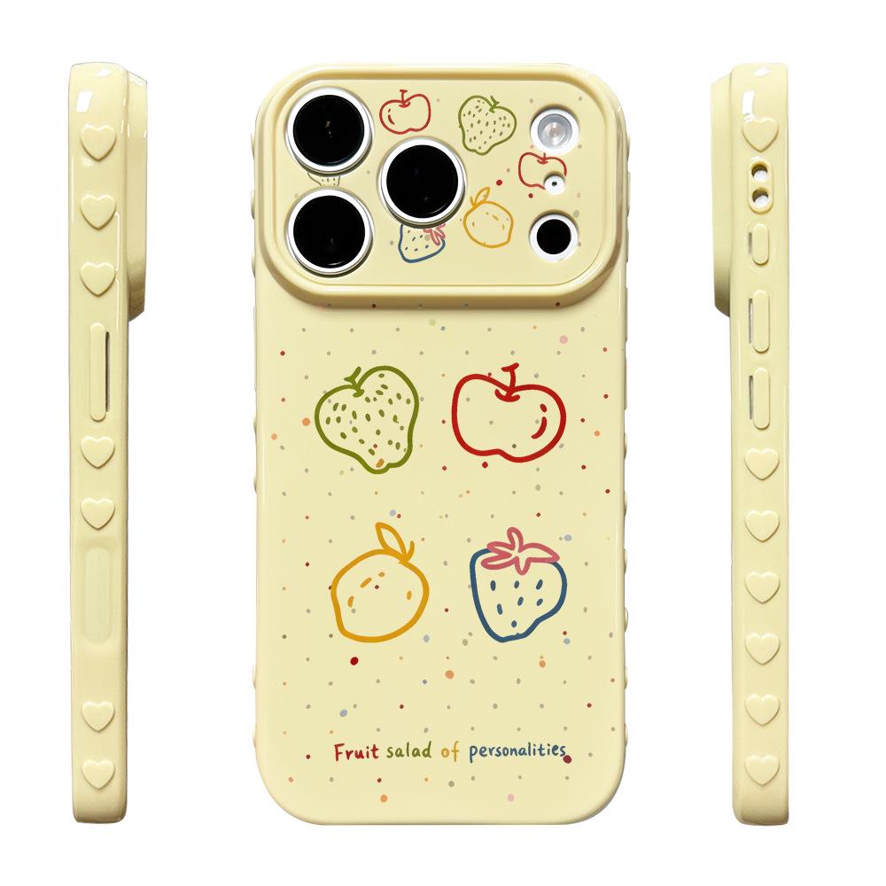 Lemon Wind Ripple iPhone 16/17 Pro Anti-Fall Protective Case for Women