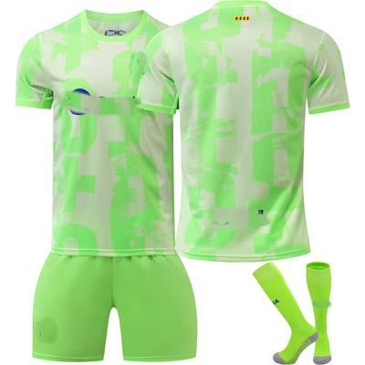 Teens Kids Adults Football Kits Sport Training Jersey Set with Socks 24/25 Barça 2nd Away