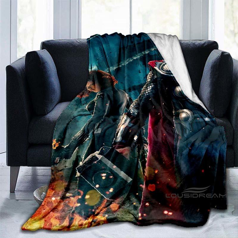 Customizable 2026 new Thor cartoon anime blankets bedroom decorations warm flannel sofa blankets suitable for home bedroom