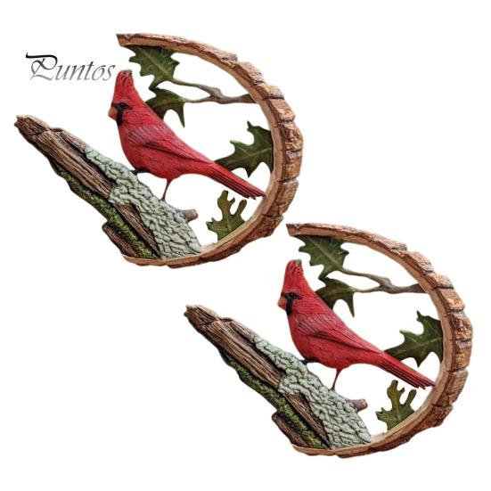 

1 пара красных птиц из смолы, украшение для дома, статуэтка красной птицы на удачу, настольная птица на ветке, украшение в подарок для любимых на День матери, дни рождения 2pcs