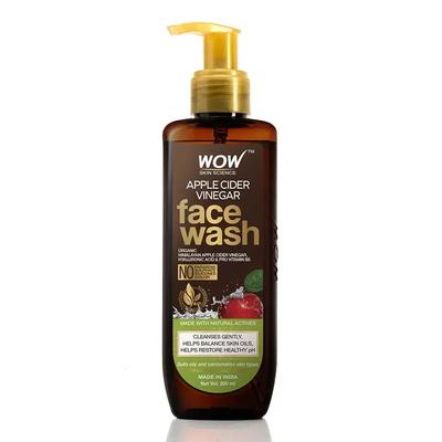 Wow Skin Science Lavagem facial com vinagre de cidra de maçã - Limpa e nutre sua pele naturalmente - Sem parabenos, sulfatos, silicones ou corantes 200ml