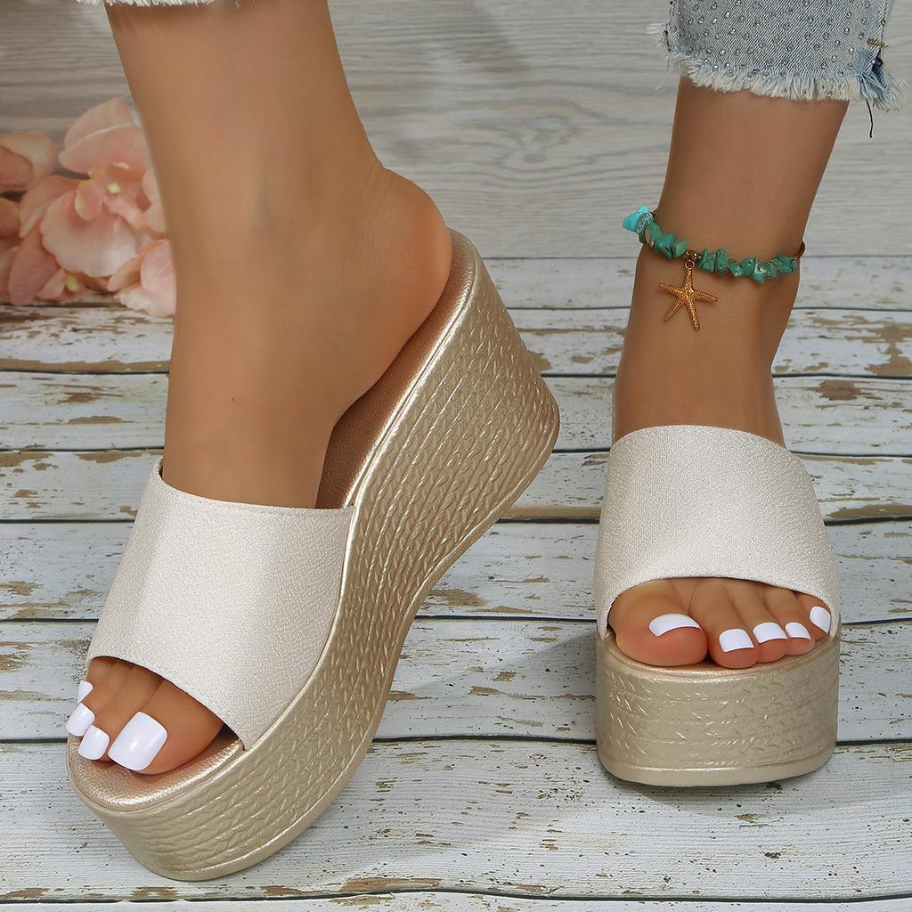 Big-size Platform Wedge Sandals with Pointed Toes and Thick Soles, Beach Shoes for Women Devotion