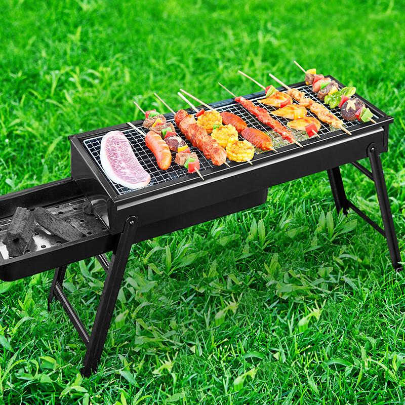 Suncojia Outdoor Barbecue Grill, Home Charcoal Grill Stand, Foldable Portable Charcoal Grill with Accessories And Storage Bag