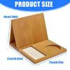 Geometric Wooden Book Stand with Beverage Holder Phone Slot Triangular Wood Desk Organiser for Kitchen Office Classroom