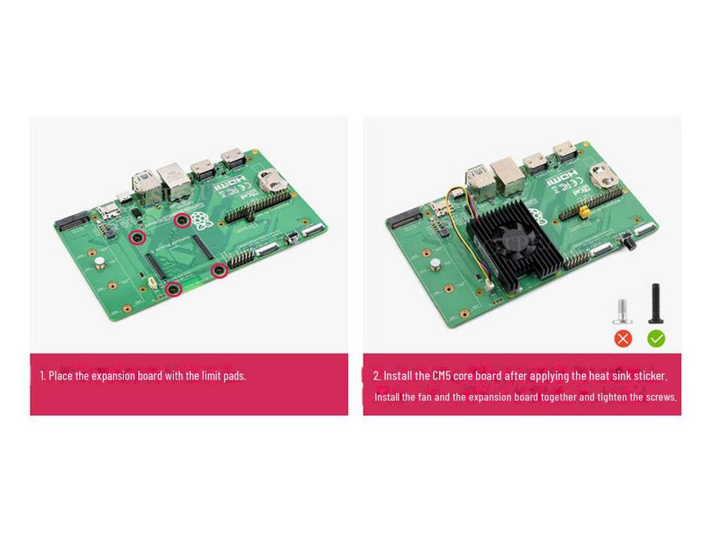Adjustable Speed Cooling Fan and Radiator Heat Sink for Raspberry Pi CM5 (5V 3007)
