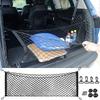 Car Rear Cargo Net, Universal Adjustable Elastic Trunk Cargo Storage Organizer Net Compatible for SUV, Jeep, Truck, Storage Nylon Mesh Double-Layer