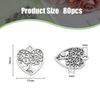 80PCS Tibetan Style Alloy Pendants Heart Cadmium Free & Lead Free Antique Silver 18x17x1mm Hole: 1mm