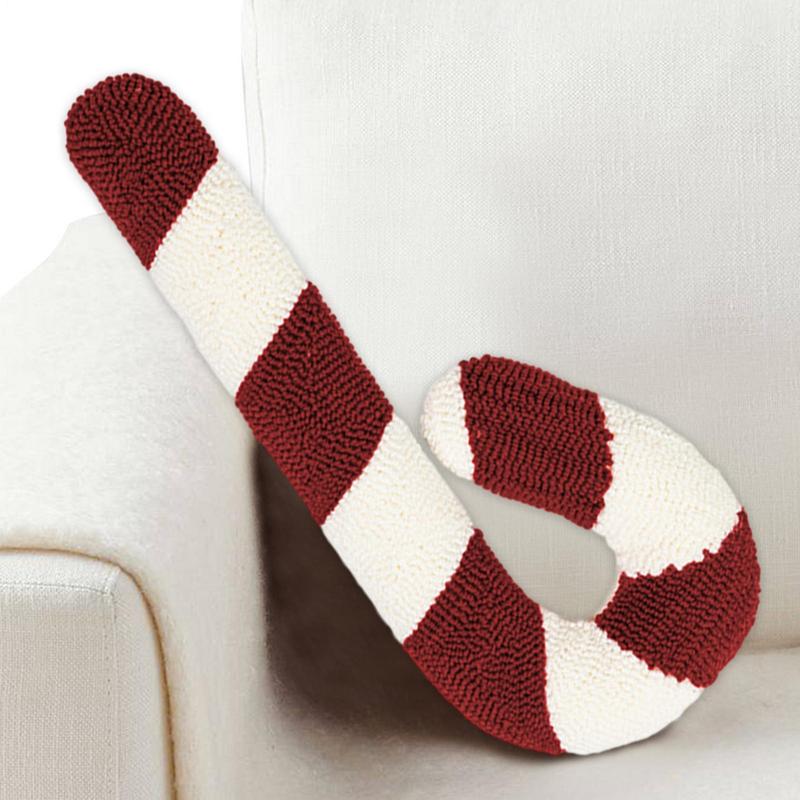 Christmas Candy Cane Throw Pillow Soft Sofa Cushion Festival Heteromorphic Decorative Pillow Doll For Christmas Decoration