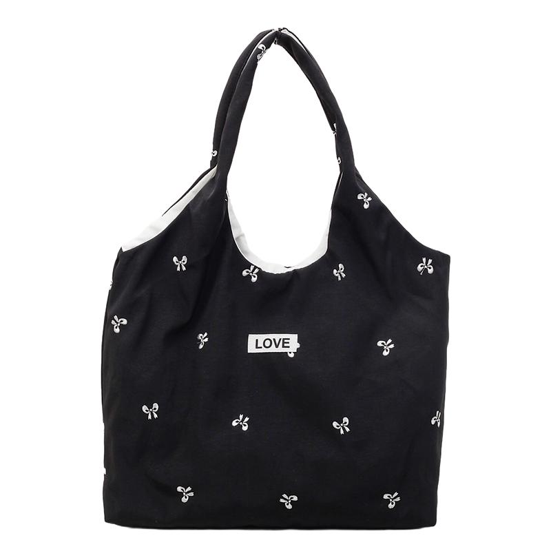 Women's Tote Bag Large Capacity Underarm Bag Bow Embroidery Shoulder Bag