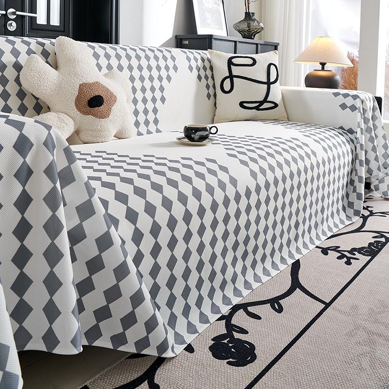 Summer Ice Slicky Fiber Sofa Cover, Pet Friendly, Suitable for Single Chair, Double Sofa, Three-Seater Sofa, Four-Seater Sofa, Combination Sofa