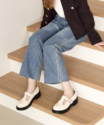 Customade Woman 4.5Cm T-Strap Chunky Loafer Bella (Cw0061Iv)
