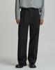 WORK ON BODY OFF [Fleece-Lined] Rebe Semi-Wide One-Pleat Slacks (2 Colors)