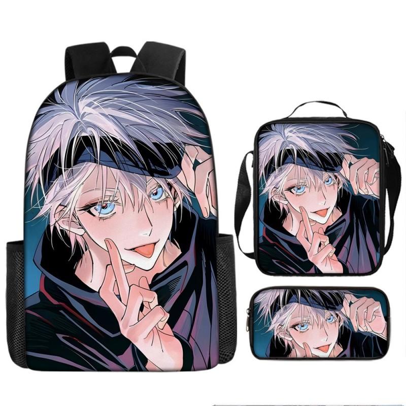 Zaino Scolastico Anime Jujutsu Kaisen per Bambini e Ragazzi Leggero in Tessuto Oxford Borsa a Doppia Tracolla con Schienale Imbottito