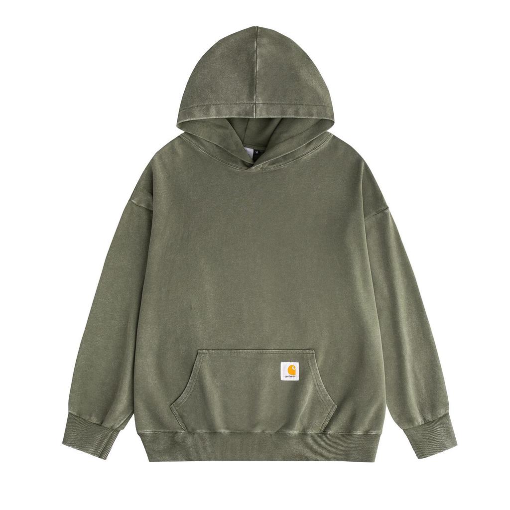 2023 Vintage Washed & Distressed Embroidered Terry Hoodie with Classic Small Logo