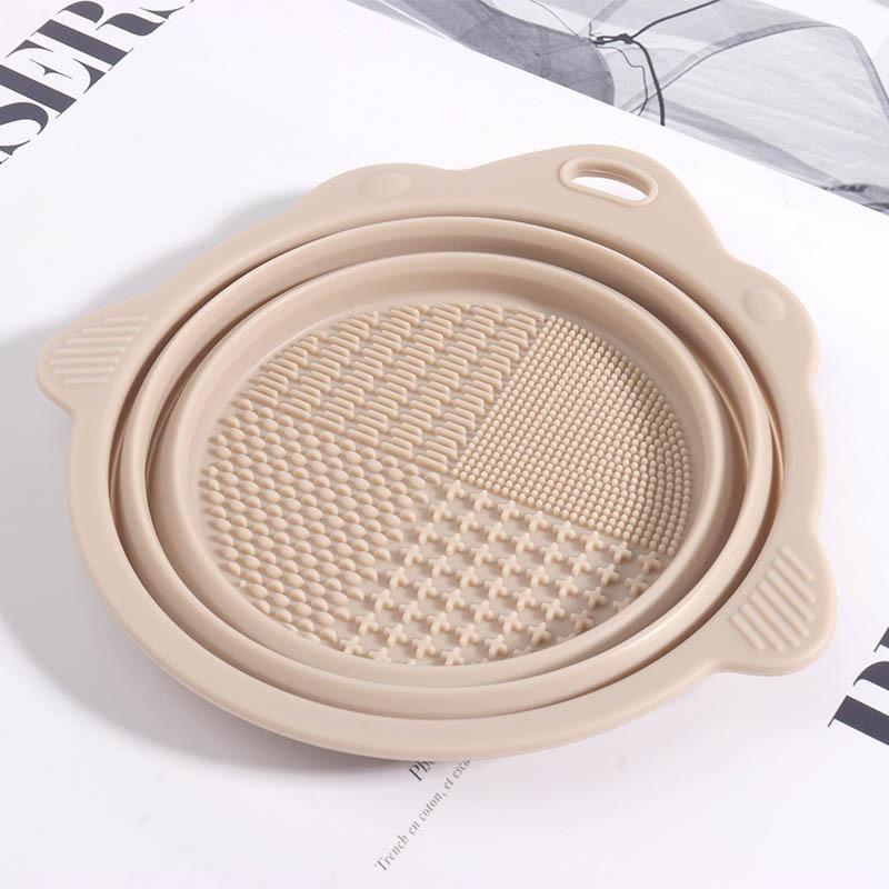 Foldable Silicone Makeup Brush Cleaning Bowl For Beauty Tools