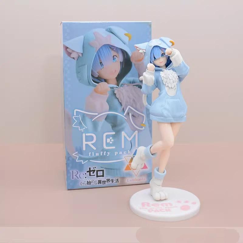 20CM 6 Style Anime Re:Zero Rem Ram Emilia Cute Action Figure Cosplay Hoodie Model Desktop Ornament Decor Collectible Toys Gift