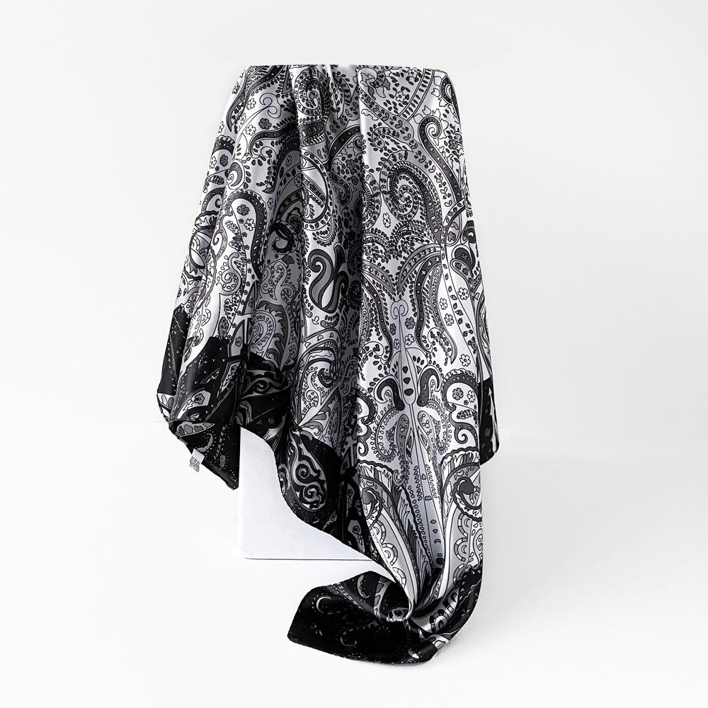 

Классический шелковый шарф с узором кешью, женский тренд, универсальная шаль, имитация шелкового платка, квадратный шарф 90 см 90x90cm