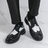 Trend Leather Platform Shoes For Men Classic Brogues Chunky Social Leather Shoes Man  Derby Casual Business Shoes