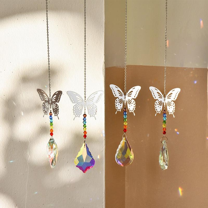 Crystal Wind Chimes Suncatcher Hanging Pendant Outdoor Indoor Ornament  Window Drop Bell Home Garden Decorarion